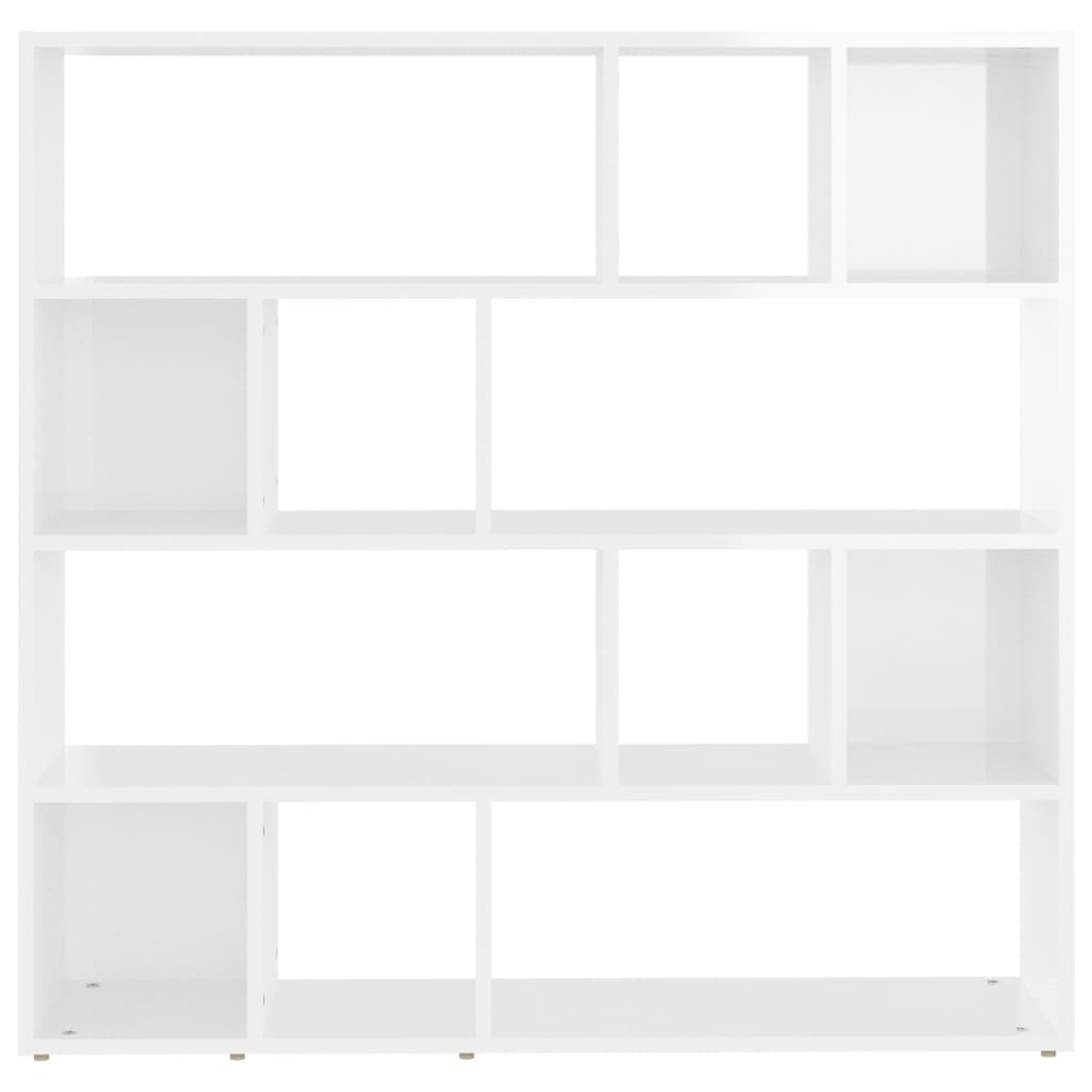 vidaXL Knihovna / dělicí stěna bílá s vysokým leskem 105 x 24 x 102 cm