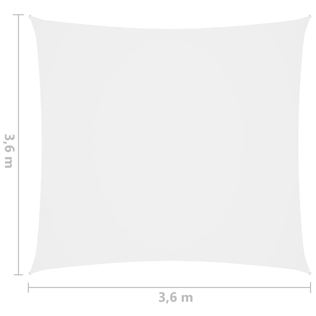 vidaXL Stínící plachta oxfordská látka čtvercová 3,6 x 3,6 m bílá