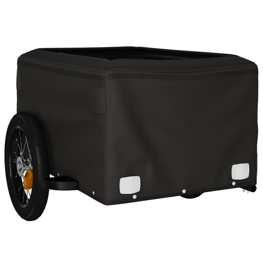 vidaXL Vozík za kolo černý a oranžový 30 kg železo