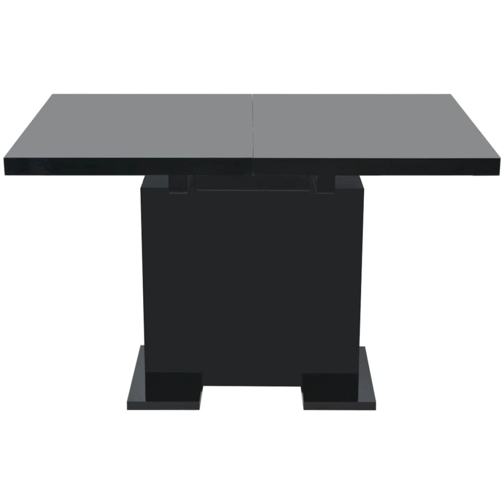 vidaXL Rozkládací jídelní stůl černý s vysokým leskem