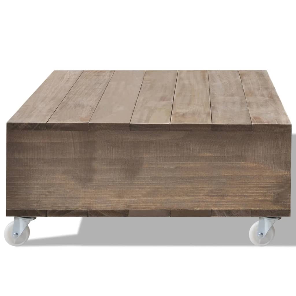 vidaXL Konferenční stolek hnědý z masivního dřeva