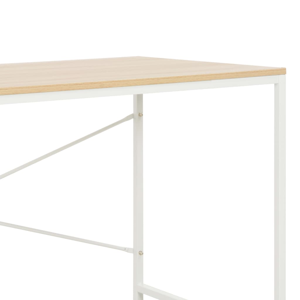 vidaXL PC stůl bílý a dubový odstín 120 x 60 x 70 cm