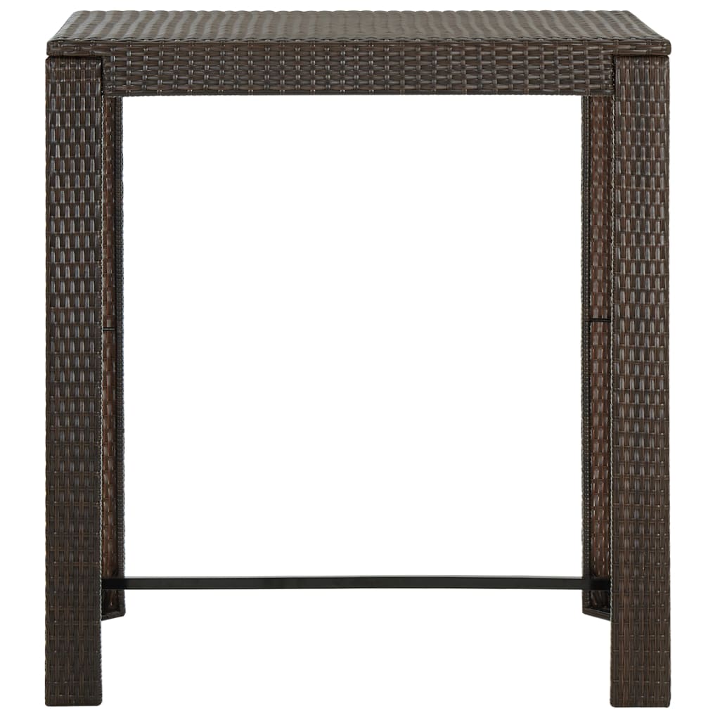 vidaXL Zahradní barový stůl hnědý 100 x 60,5 x 110,5 cm polyratan