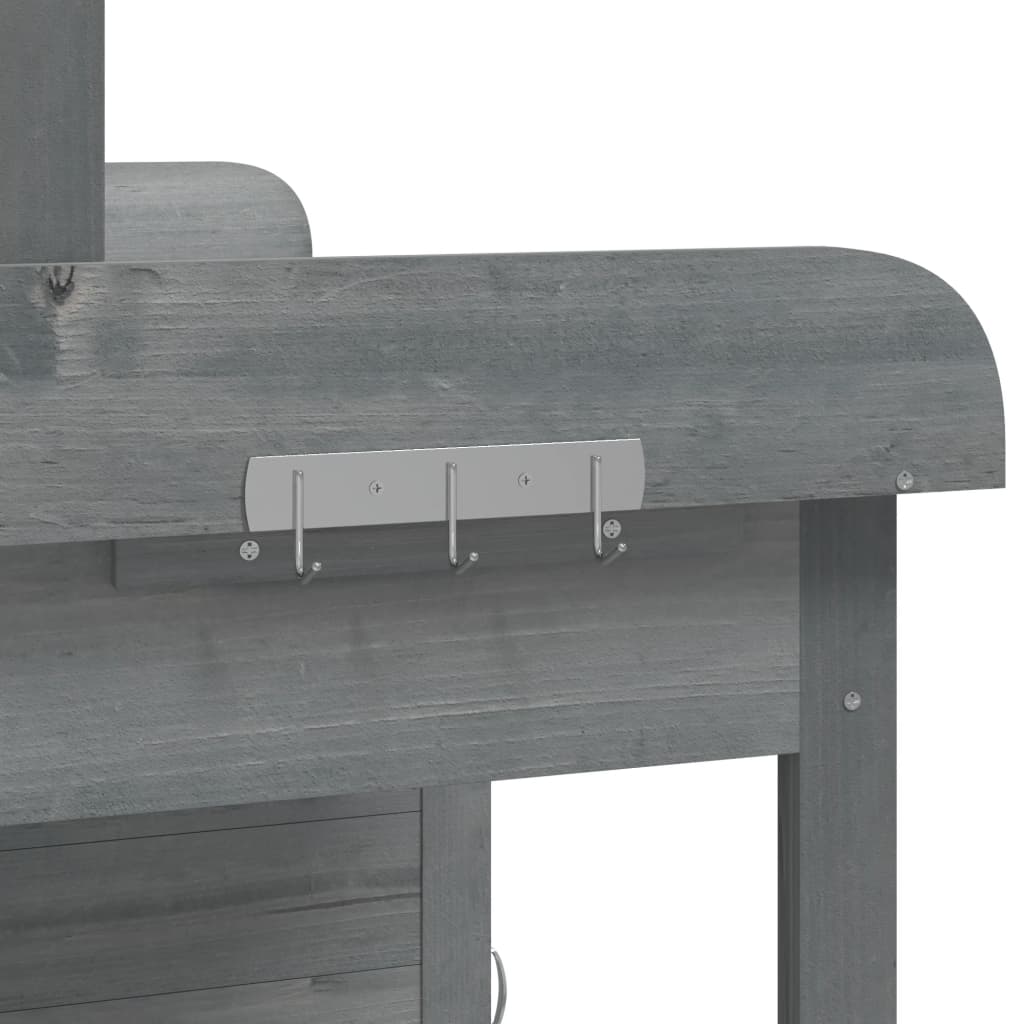 vidaXL Přesazovací stůl se skříňkou šedý 110,5x45x124,5 cm masiv jedle