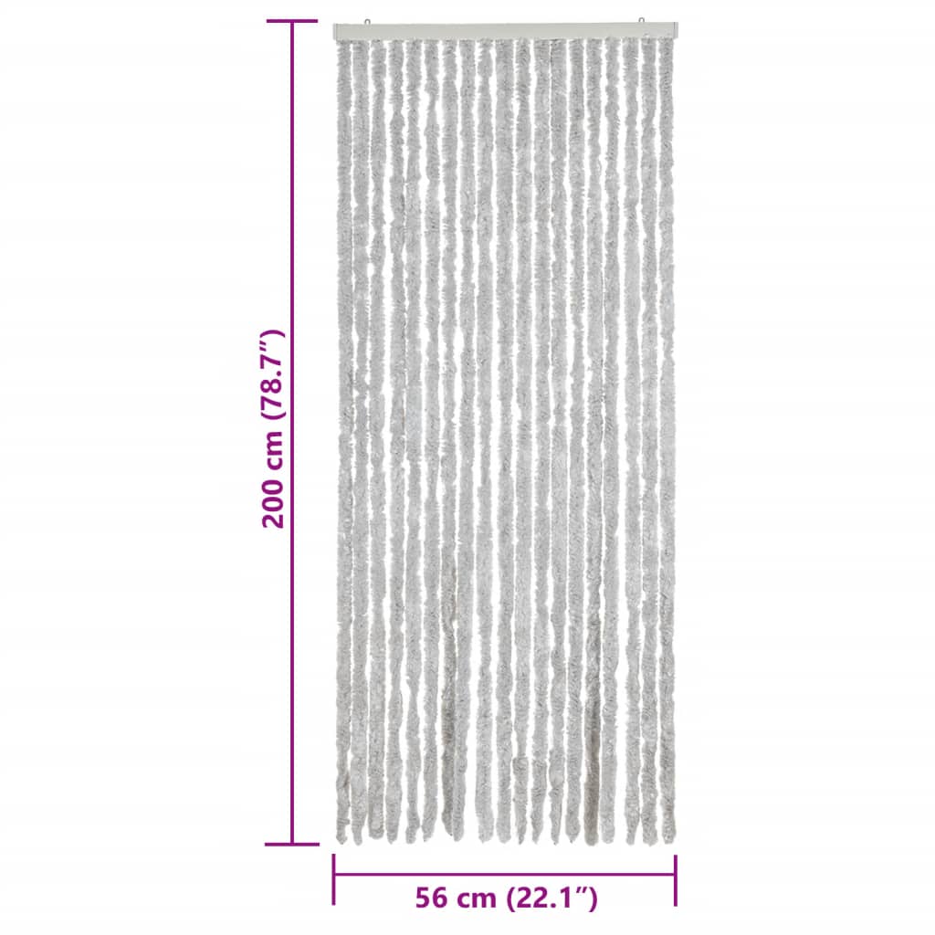 vidaXL Závěs proti hmyzu šedý 56 x 200 cm žinylka