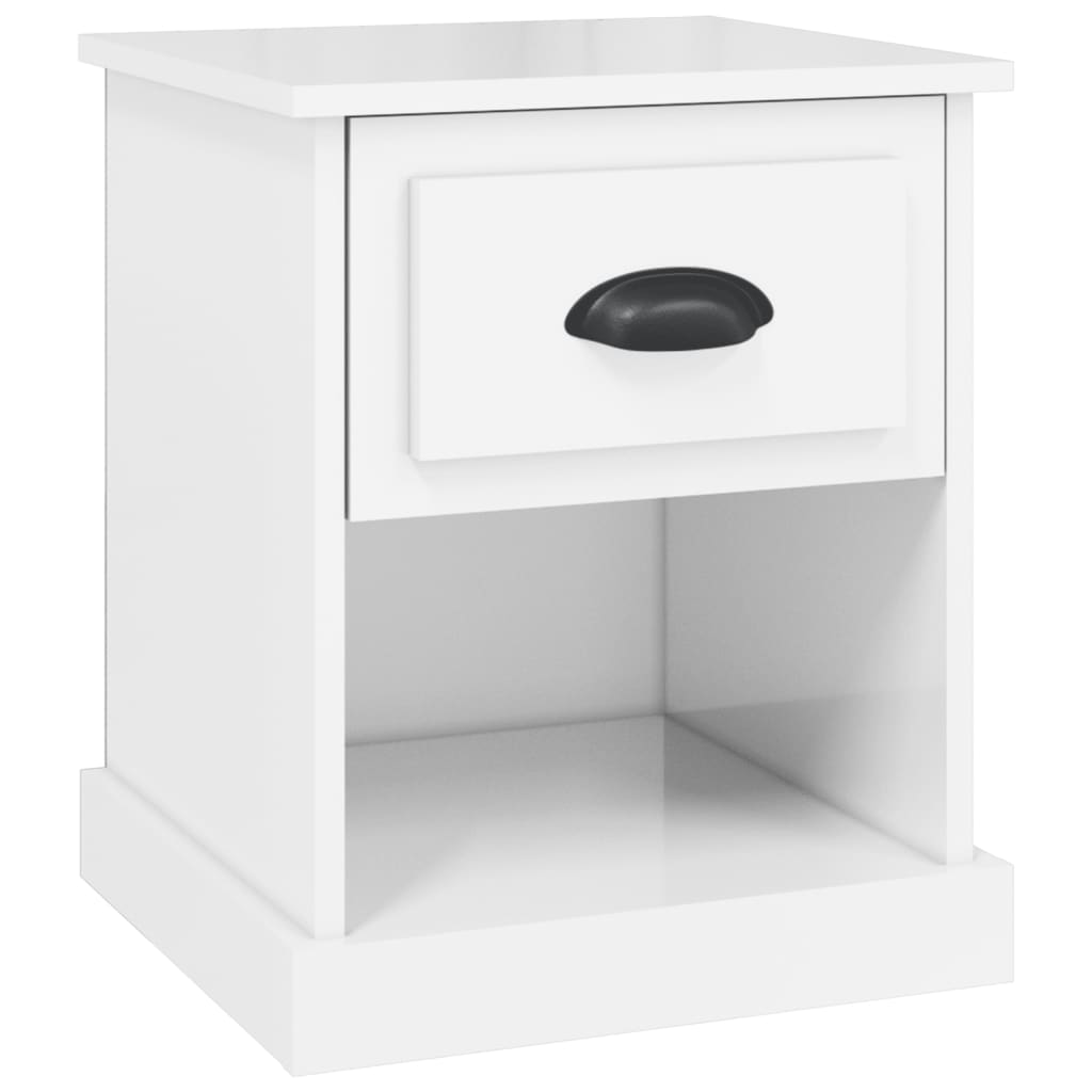 vidaXL Noční stolek bílý vysoký lesk 39x39x47,5 cm kompozitní dřevo