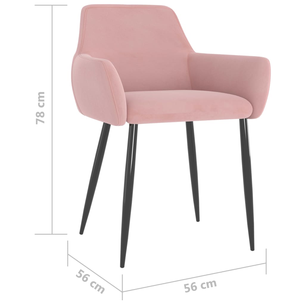 vidaXL Jídelní židle 6 ks růžové samet