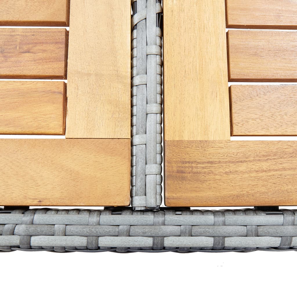 vidaXL 9dílný zahradní barový set polyratan a akáciové dřevo šedý