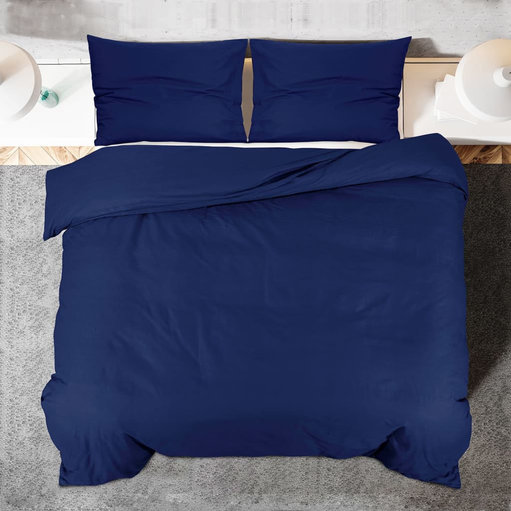 vidaXL Sada ložního prádla námořnická modrá 225 x 220 cm bavlna