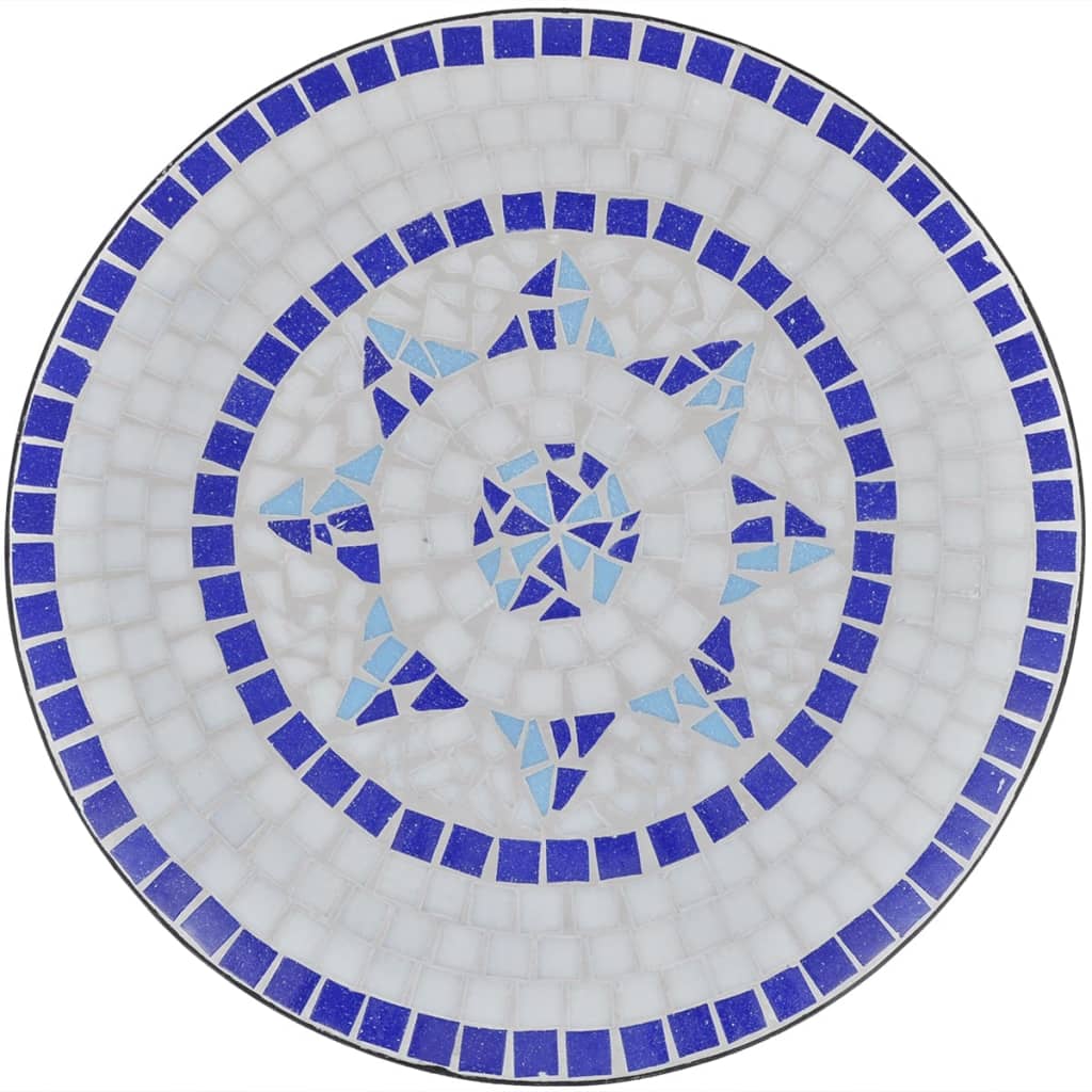 vidaXL Bistro stolek modrý a bílý 60 cm mozaika