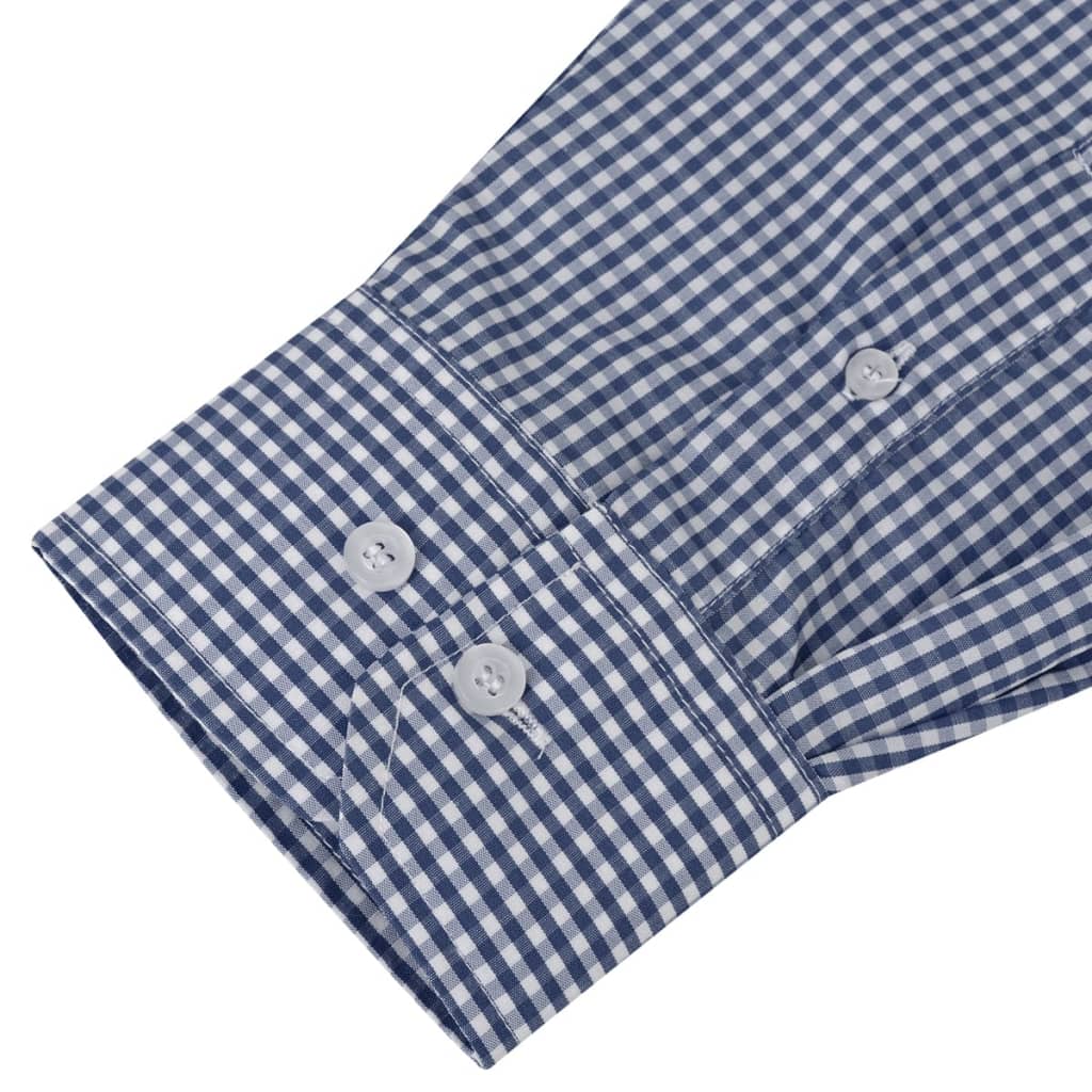 vidaXL Pánská business košile bílá a námořnická modrá kostkovaná XXL