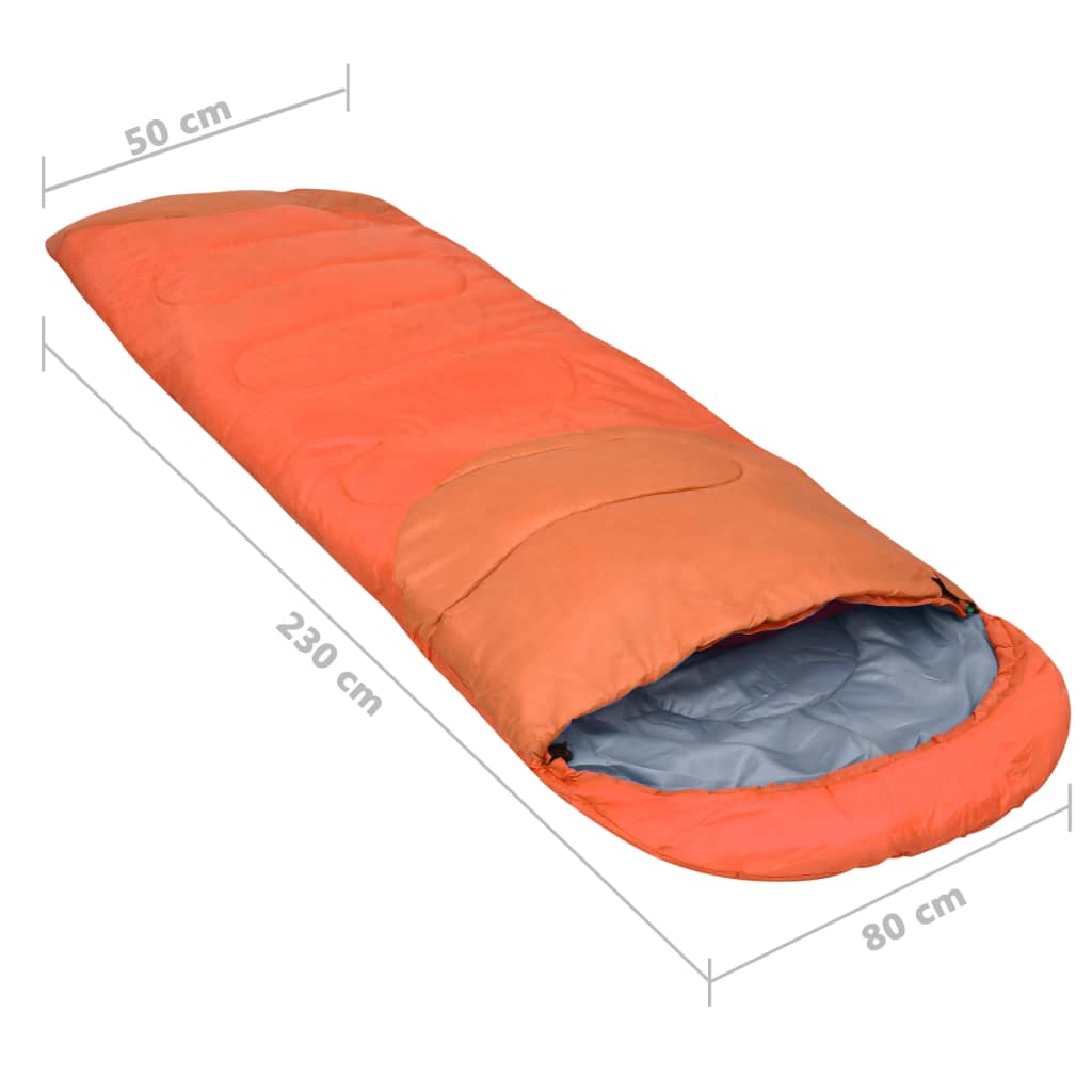 vidaXL Lehké spací pytle 2 ks oranžové 15 °C 850 g