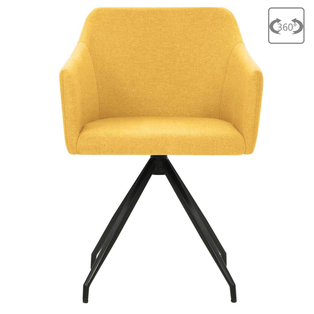 vidaXL Otočné jídelní židle 2 ks hořčicově žluté textil