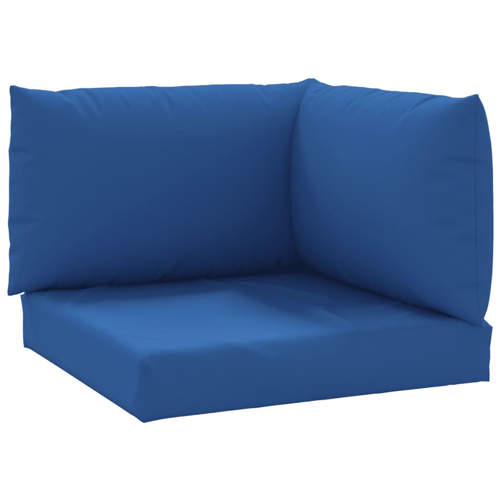 vidaXL Podušky na pohovku z palet 3 ks modré textil