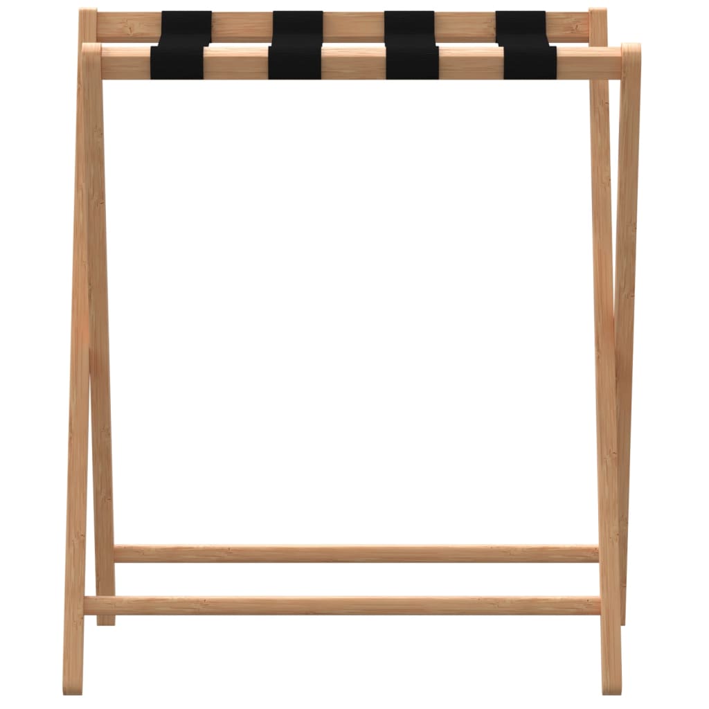 vidaXL Stojan na zavazadlo černý 68,5 x 38 x 58 cm bambus