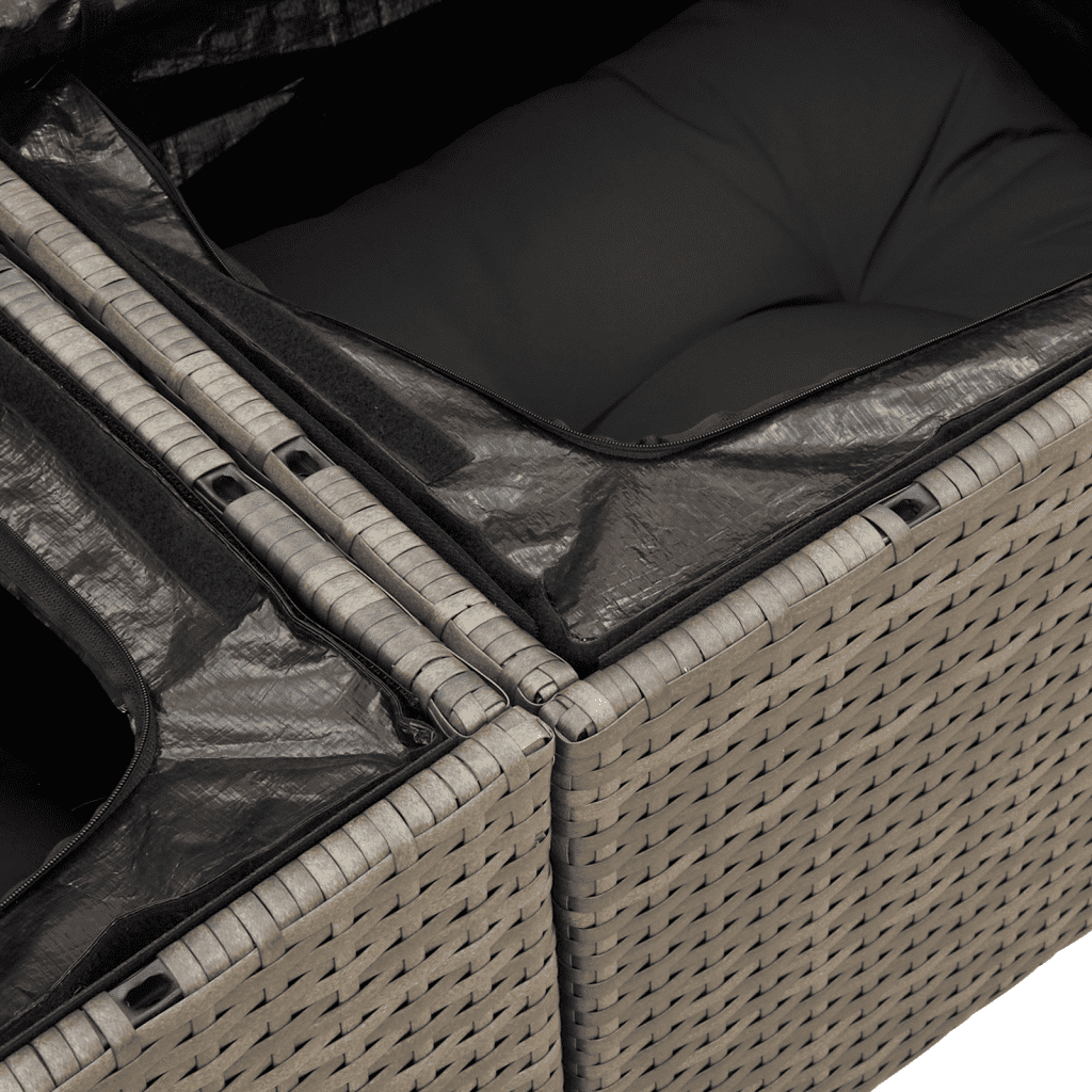 vidaXL 12dílná zahradní sedací souprava s poduškami šedá polyratan