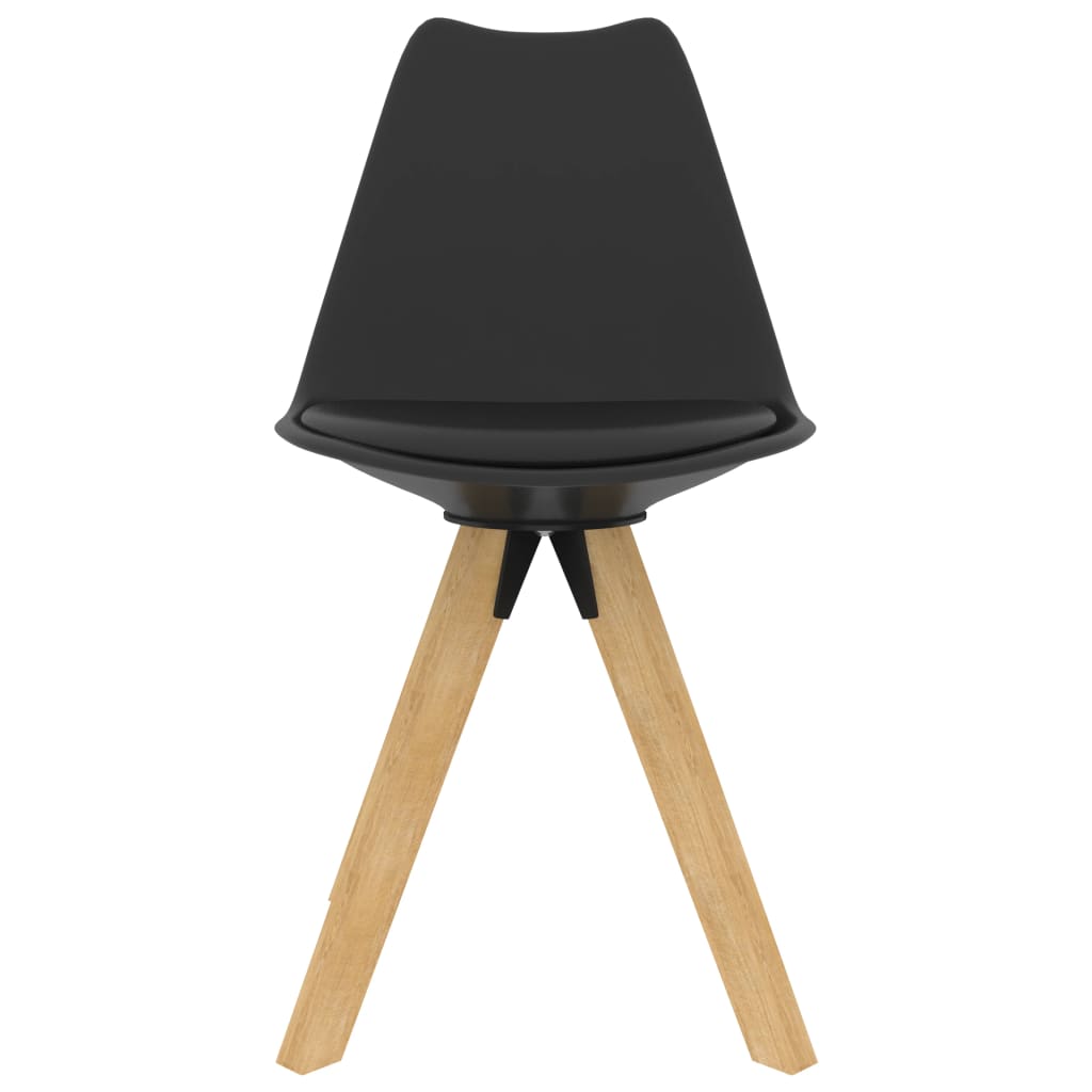 vidaXL Jídelní židle 4 ks černé PP a masivní bukové dřevo