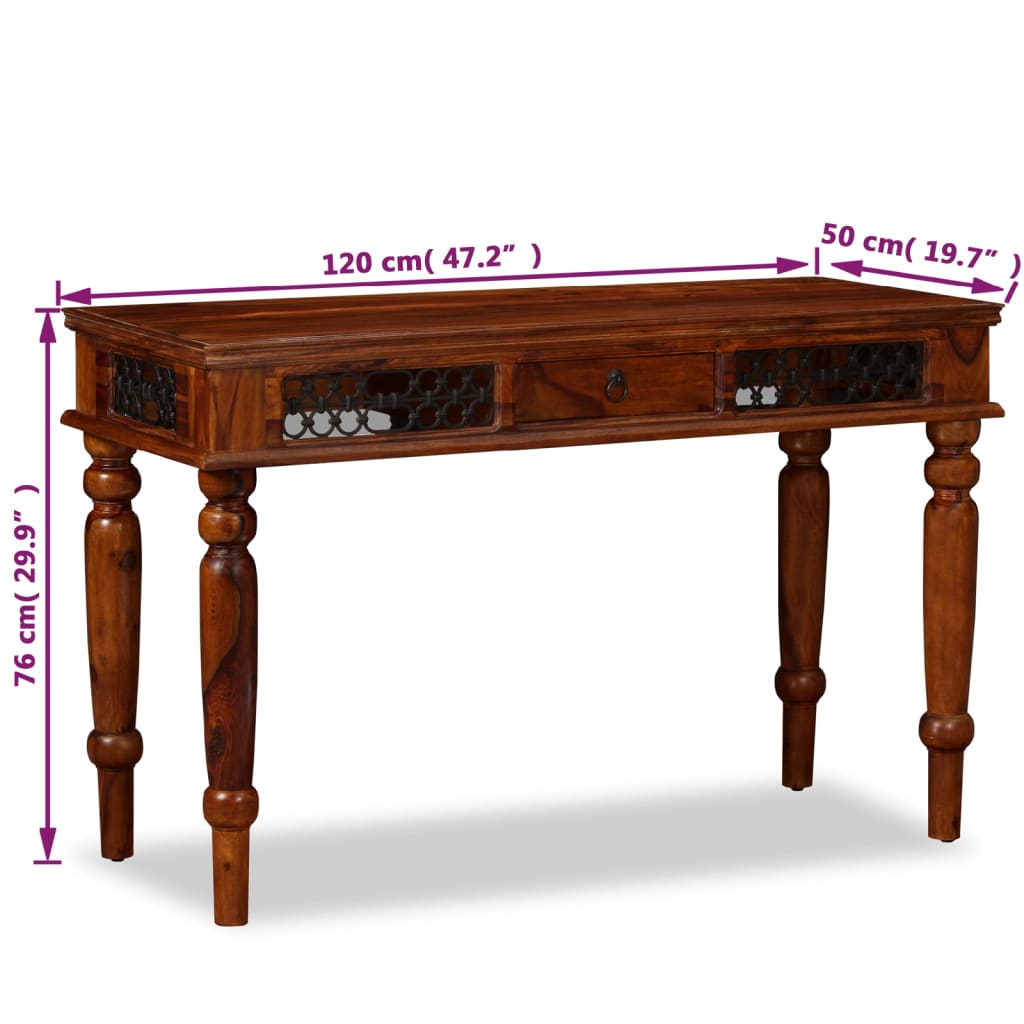 vidaXL Psací stůl z masivního sheeshamového dřeva, 120 x 50 x 76 cm