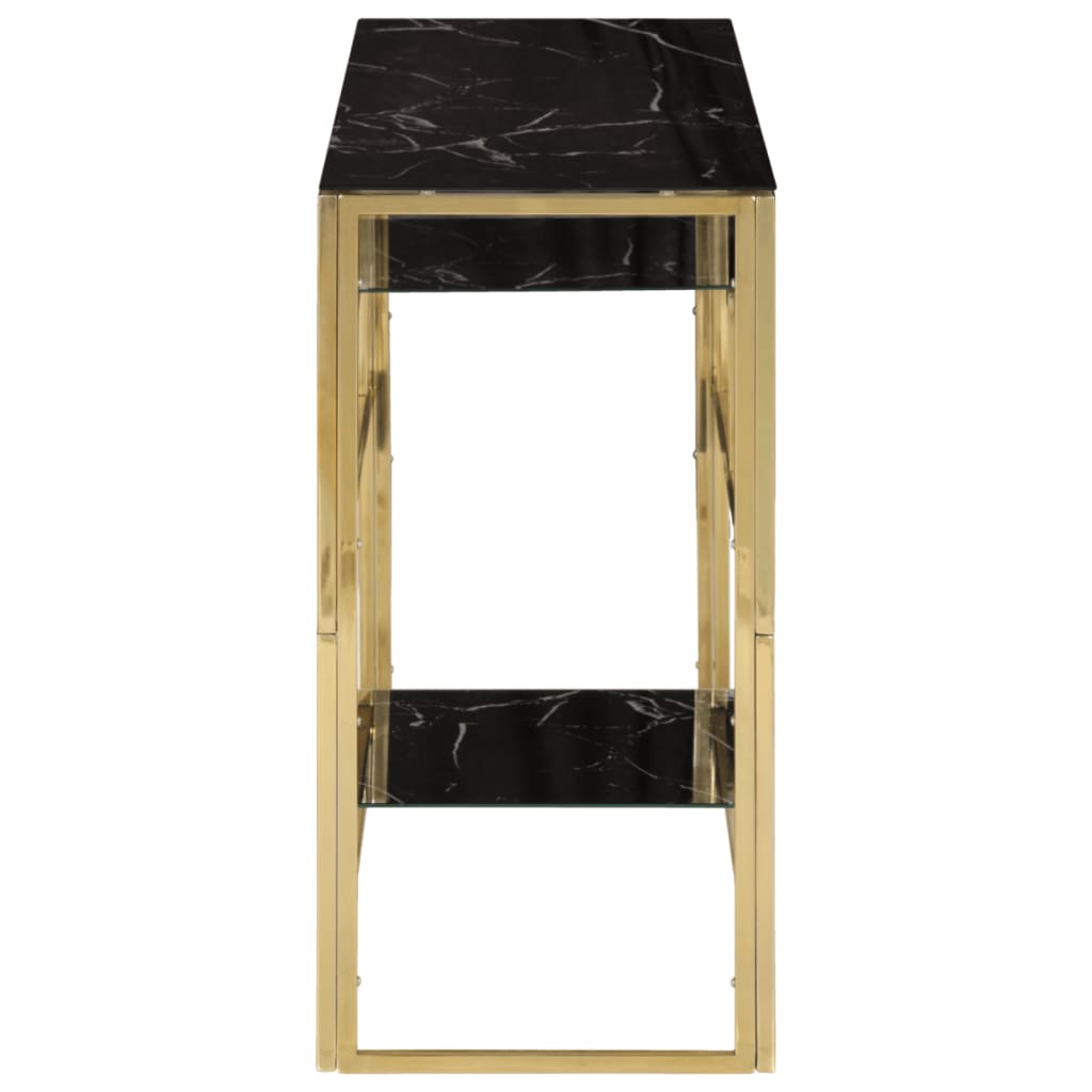 vidaXL Konzolový stolek zlatý nerezová ocel a tvrzené sklo