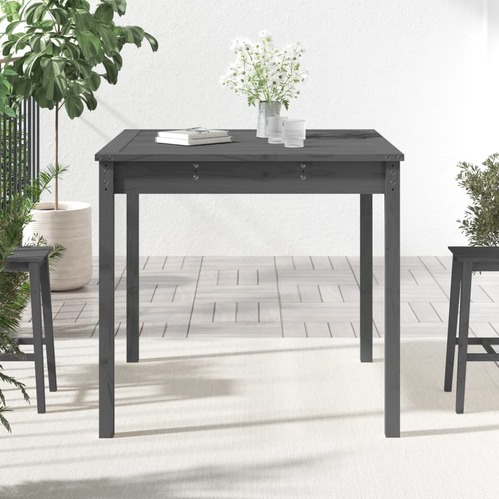 vidaXL Zahradní stůl šedý 82,5 x 82,5 x 76 cm masivní borové dřevo