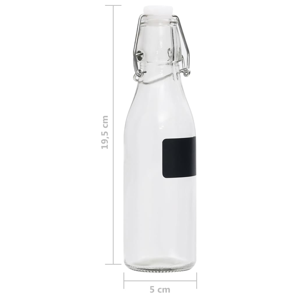 vidaXL Skleněné láhve s pákovým uzávěrem 12 ks kulaté 250 ml