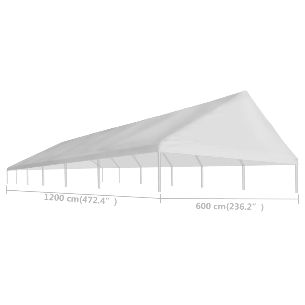 vidaXL Střecha k party stanu bílá 6 x 12 m