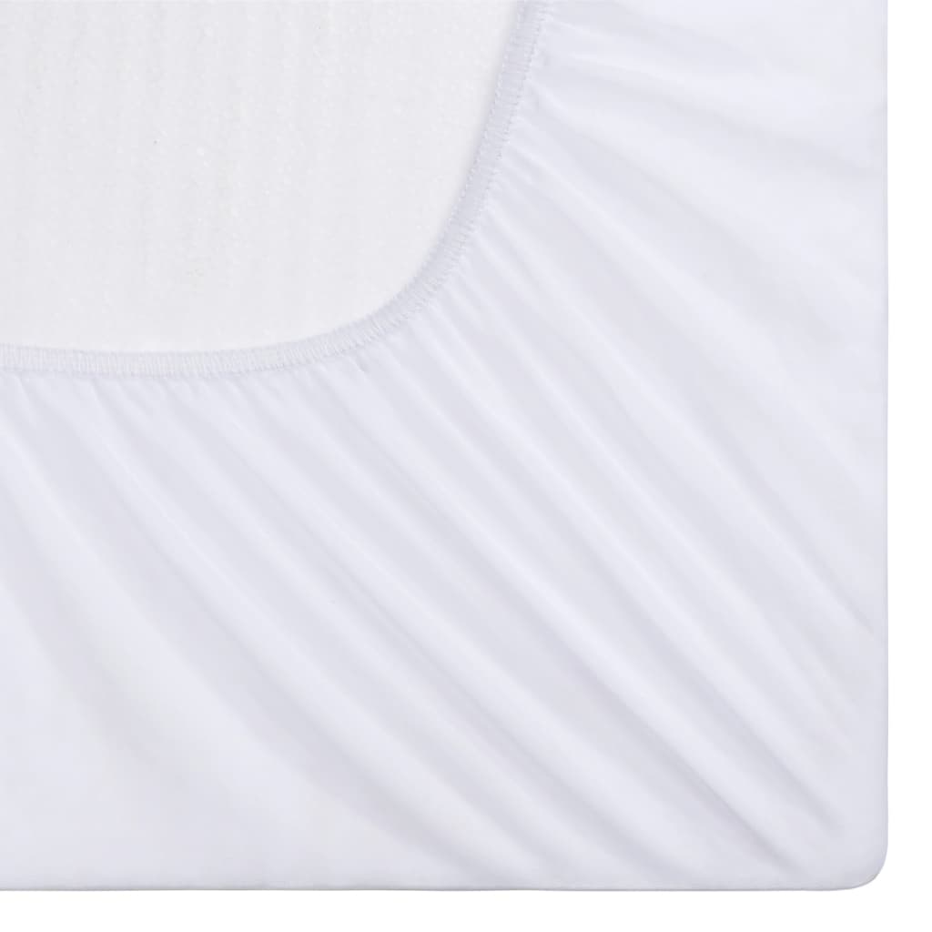 vidaXL Napínací prostěradlo voděodolné 2 ks bavlna 100 x 200 cm bílé