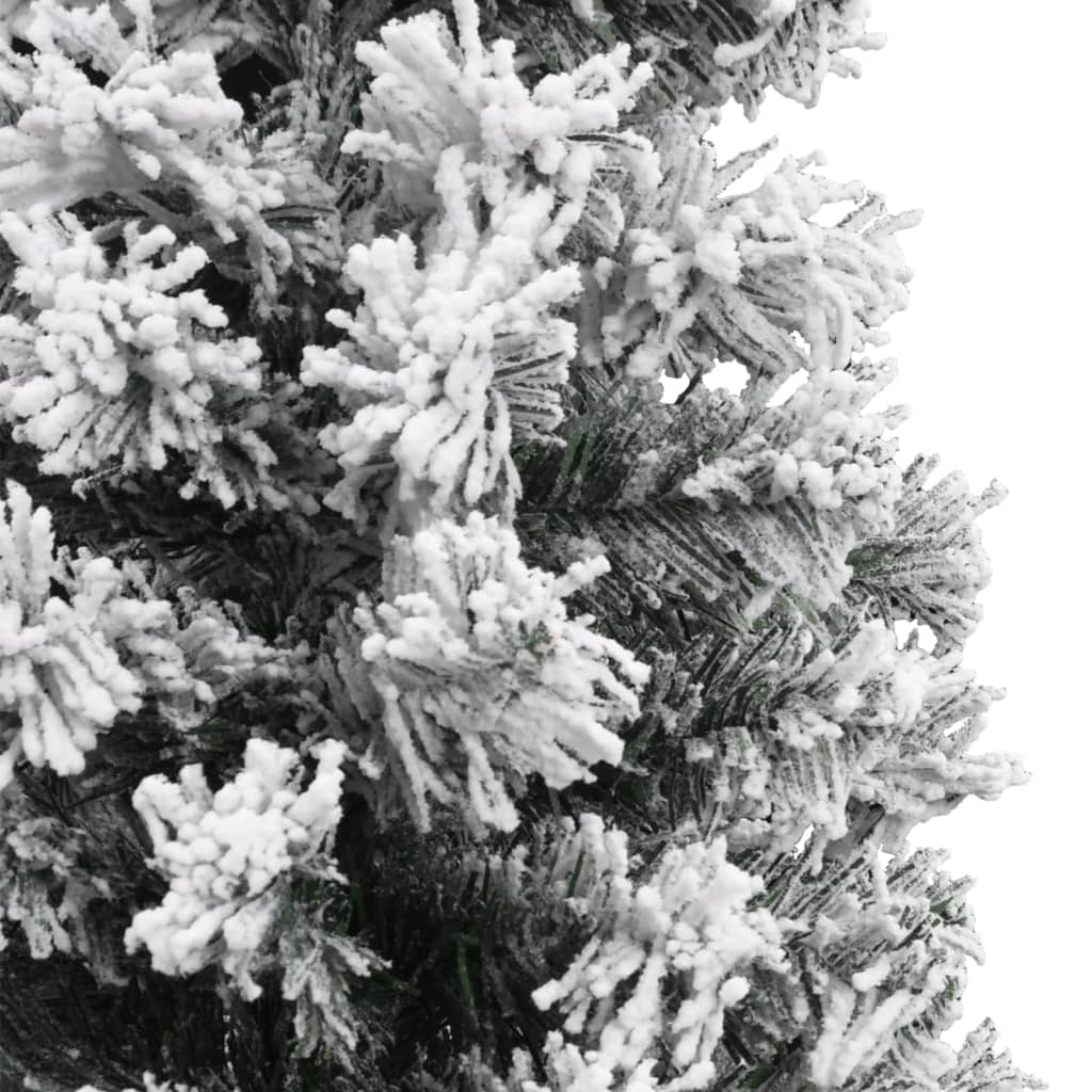 vidaXL Úzký umělý vánoční stromek zasněžený zelený 120 cm PVC