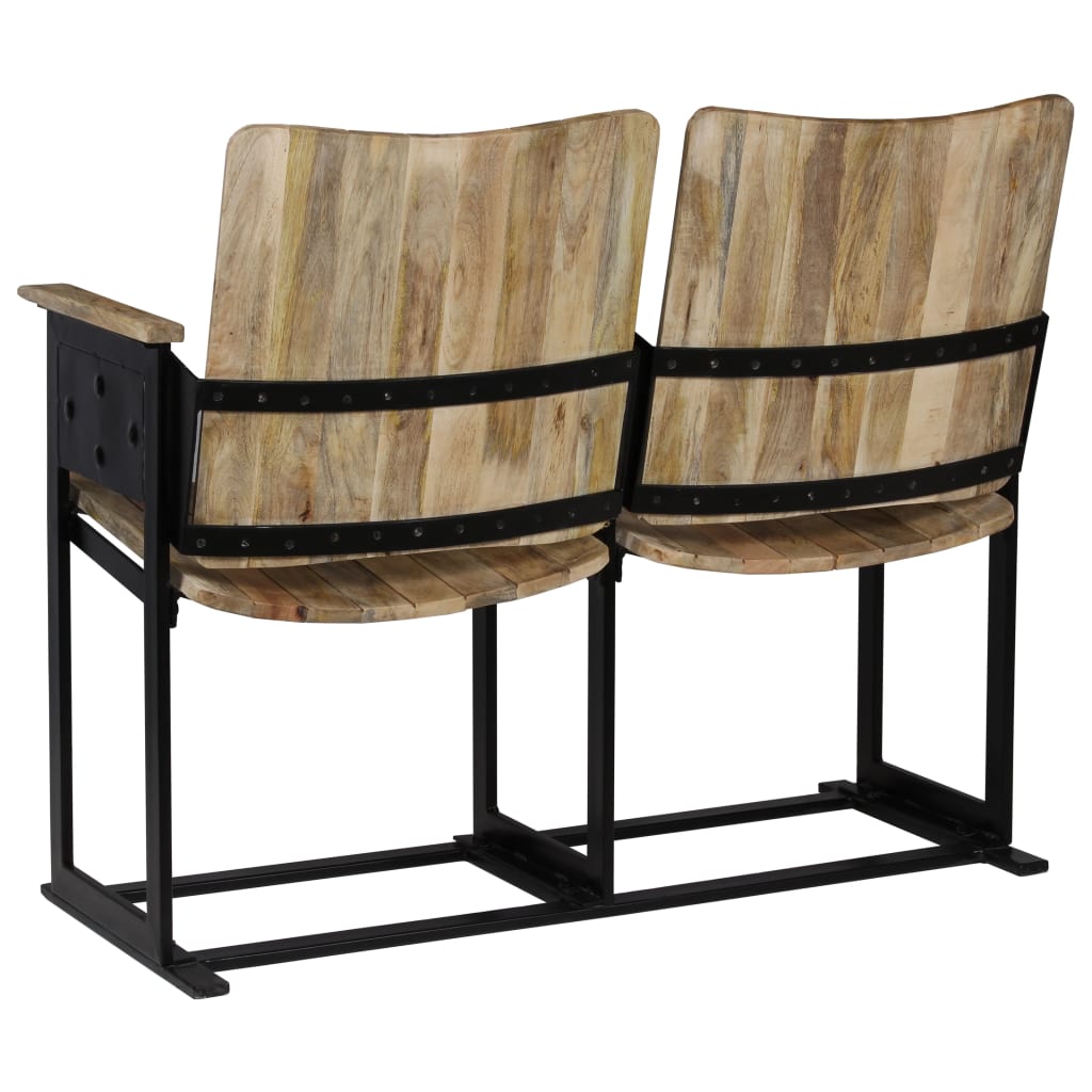 vidaXL 2místná lavice masivní mangovníkové dřevo a ocel