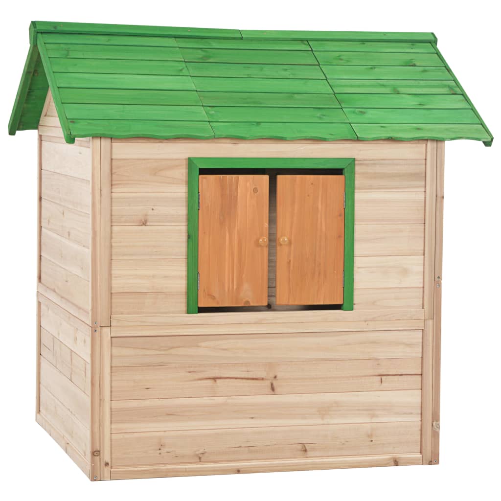 vidaXL Dětský domeček jedlové dřevo zelený