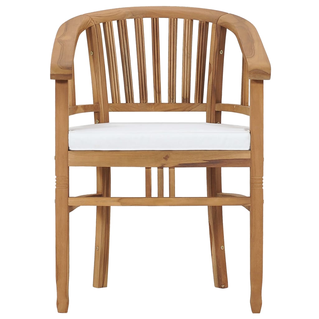 vidaXL Zahradní židle s poduškami 2 ks masivní teakové dřevo