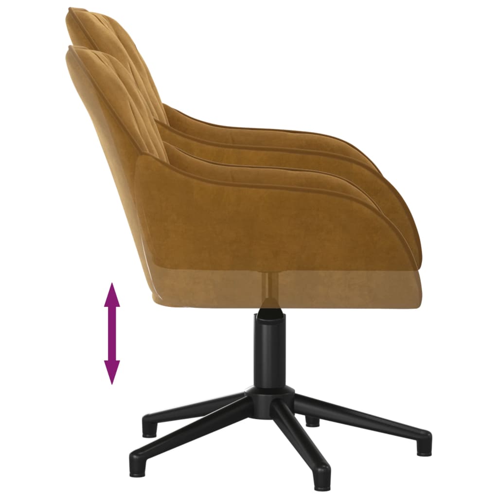 vidaXL Otočná kancelářská židle hnědá samet