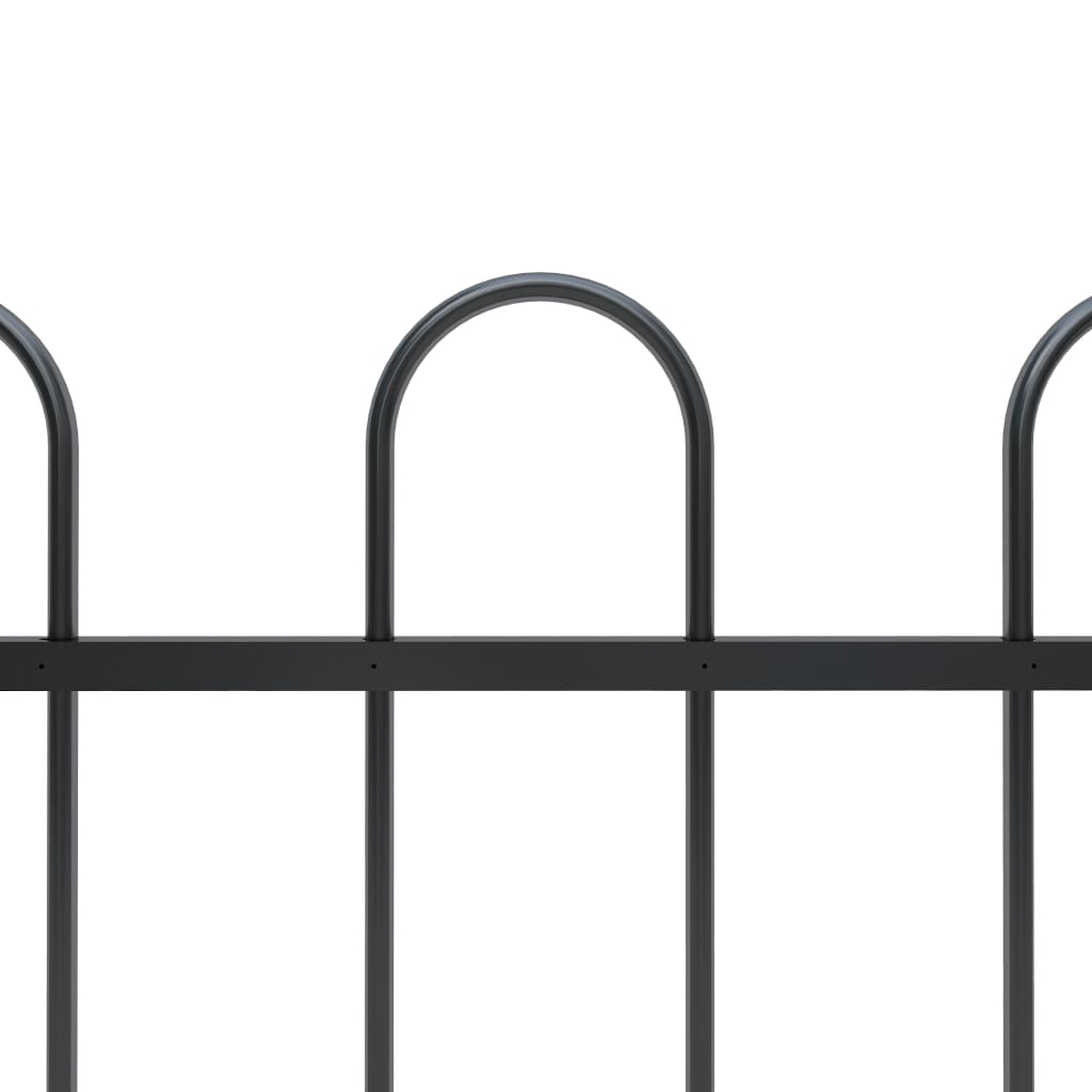 vidaXL Zahradní plot s obloučky ocelový 10,2 x 1 m černý
