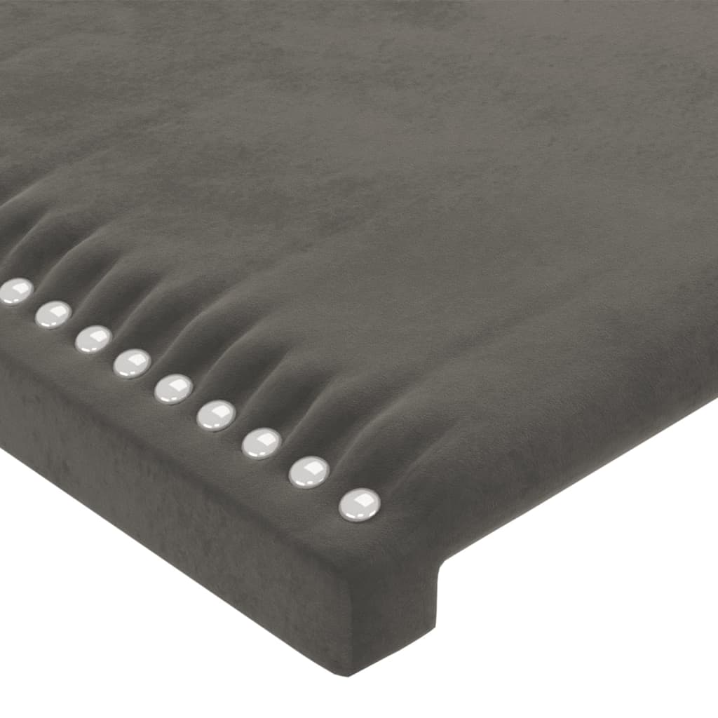 vidaXL Čelo postele s LED tmavě šedé 180x5x78/88 cm samet
