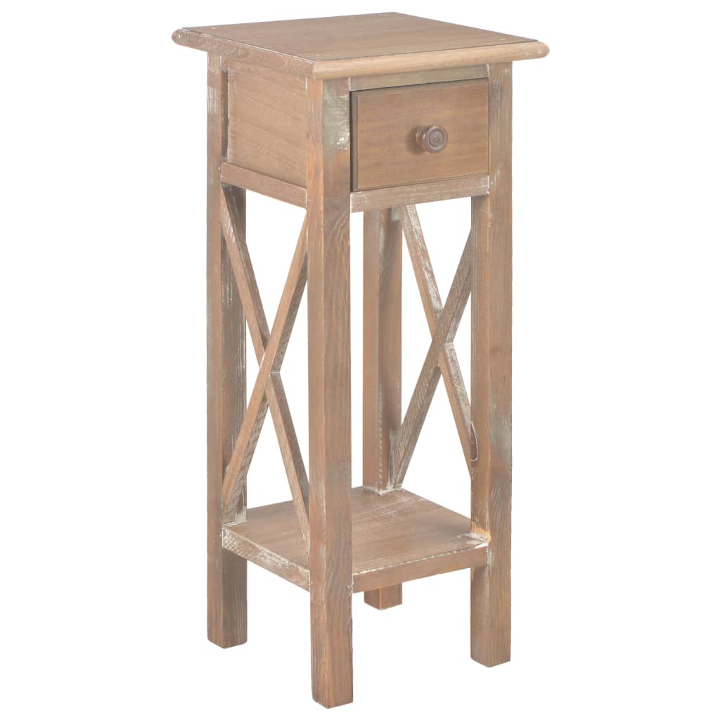 vidaXL Odkládací stolek hnědý 27 x 27 x 65,5 cm dřevo