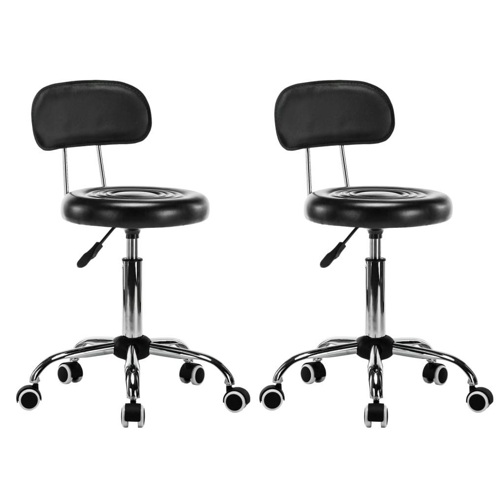 vidaXL Otočné kosmetické židle z umělé kůže 2 ks černé