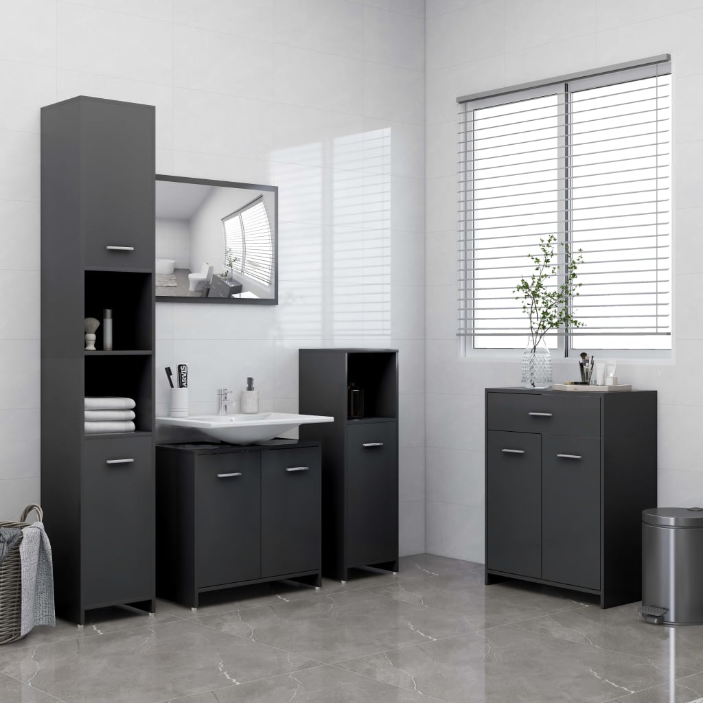 vidaXL Koupelnová skříňka šedá 60 x 33 x 80 cm dřevotříska