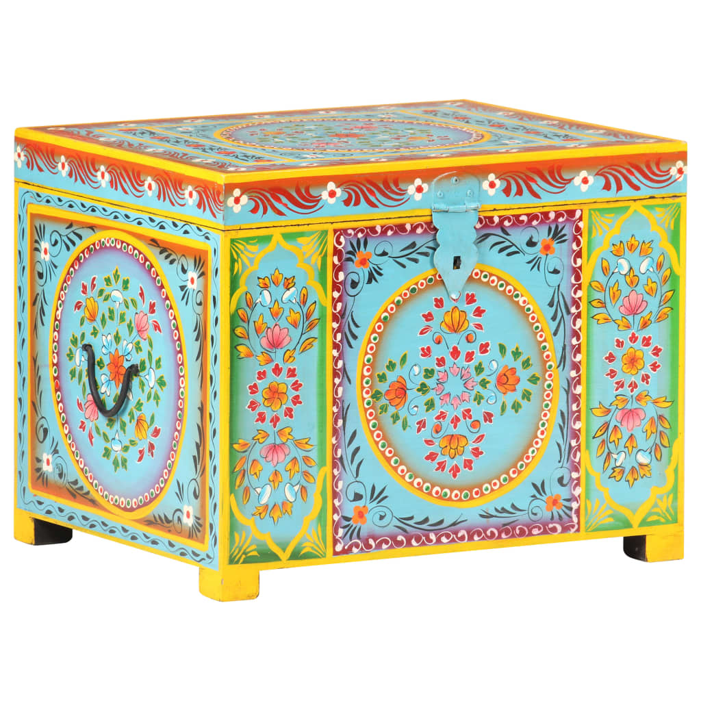 vidaXL Ručně malovaný úložný box 50 x 40 x 40 cm masivní mangovník