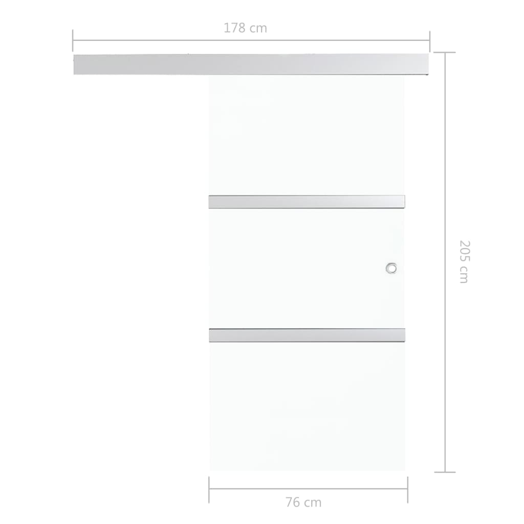 vidaXL Posuvné dveře s měkkými zarážkami ESG sklo a hliník 76 x 205 cm