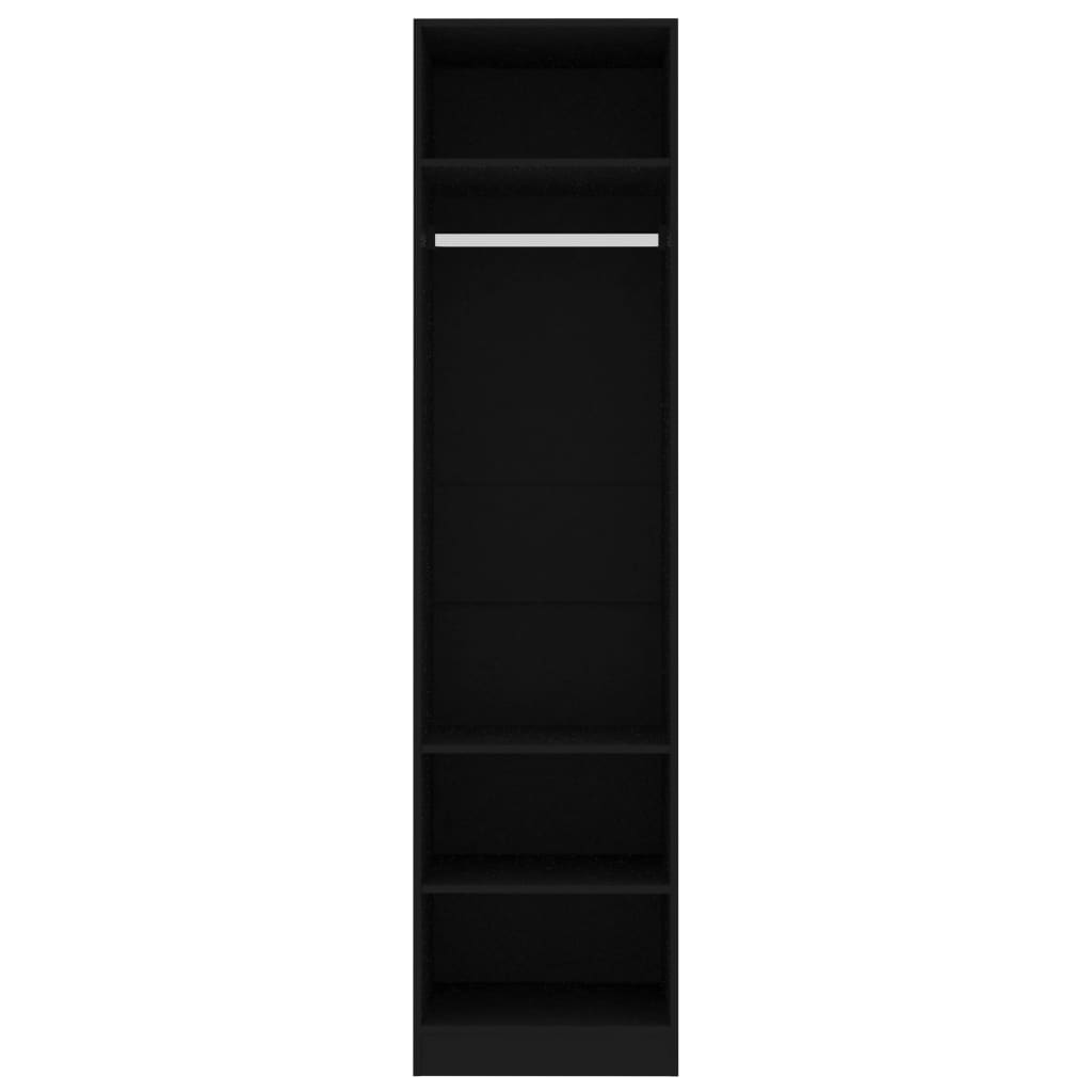 vidaXL Šatní skříň černá 50 x 50 x 200 cm dřevotříska