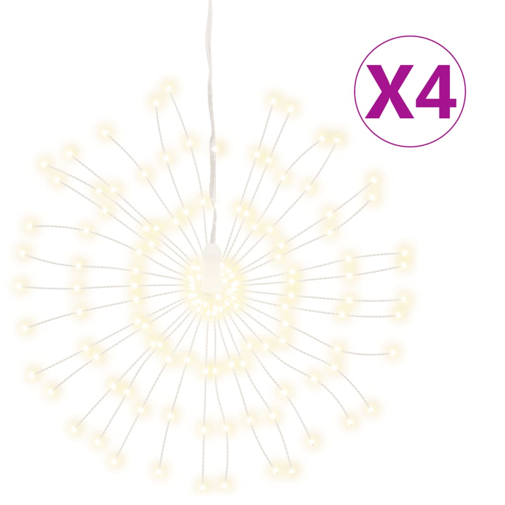 vidaXL Vánoční hvězdicová světla 4 ks 140 teple bílých LED diod 17 cm