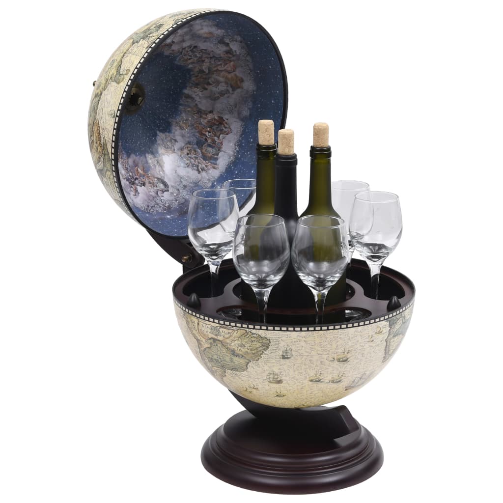vidaXL Stolní globus bar stojan na víno eukalyptové dřevo zelený