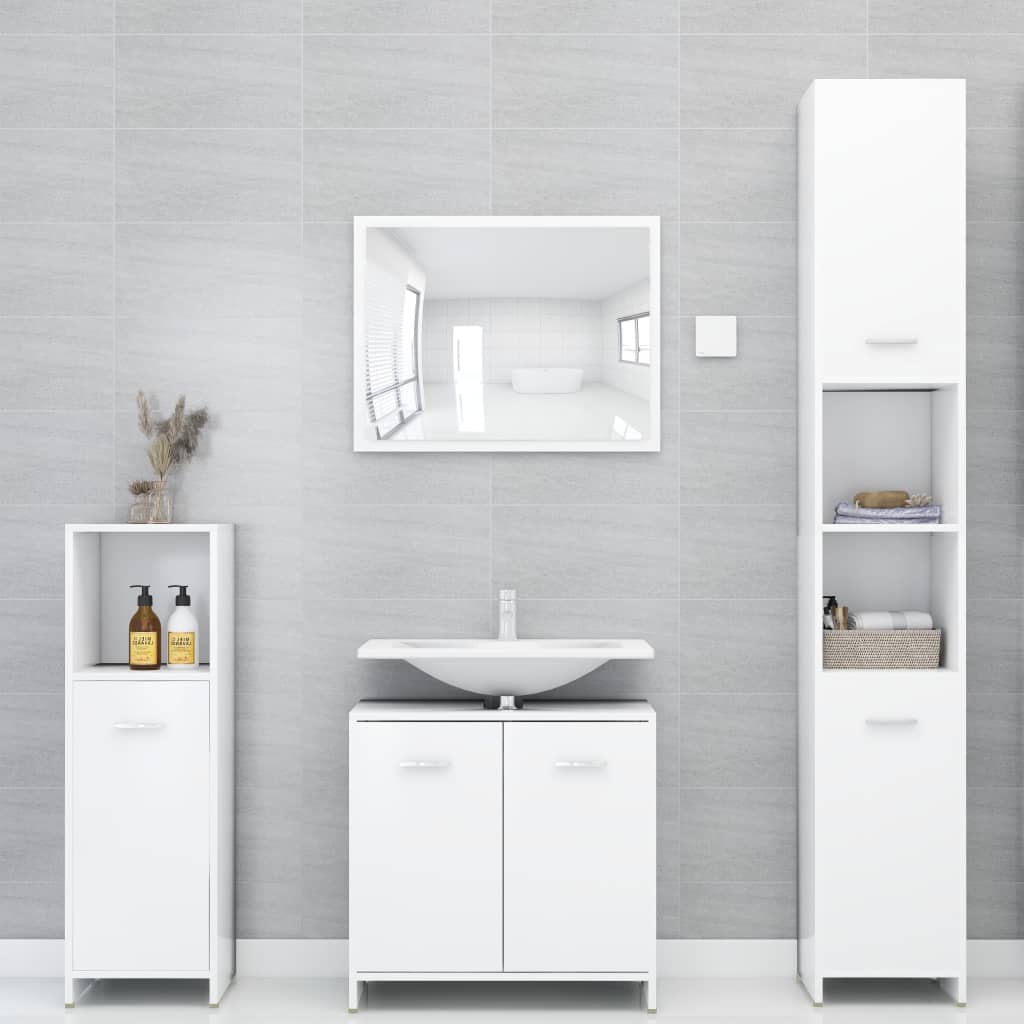 vidaXL Koupelnová skříňka bílá 30 x 30 x 95 cm dřevotříska