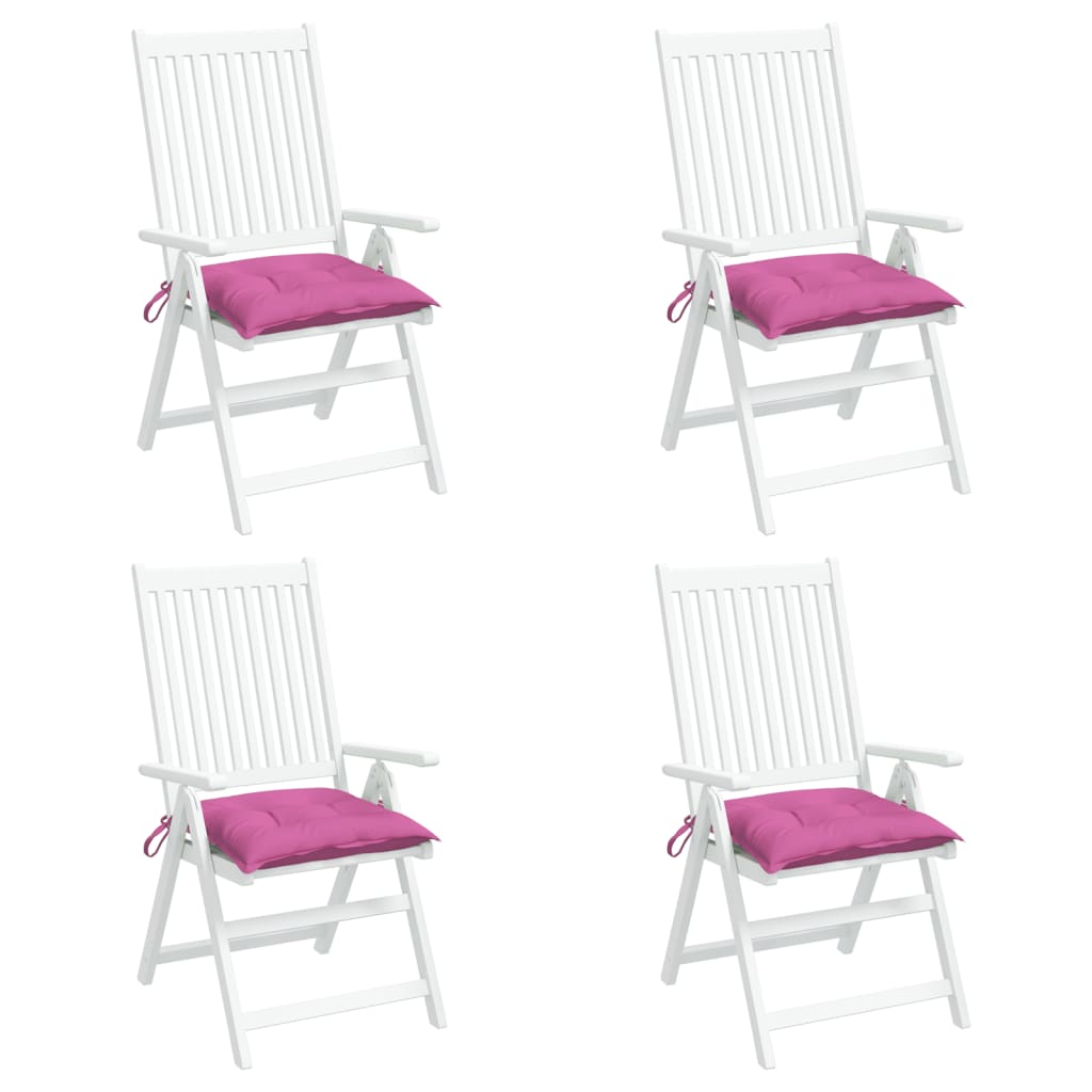 vidaXL Podušky na židli 4 ks růžové 40 x 40 x 7 cm textil