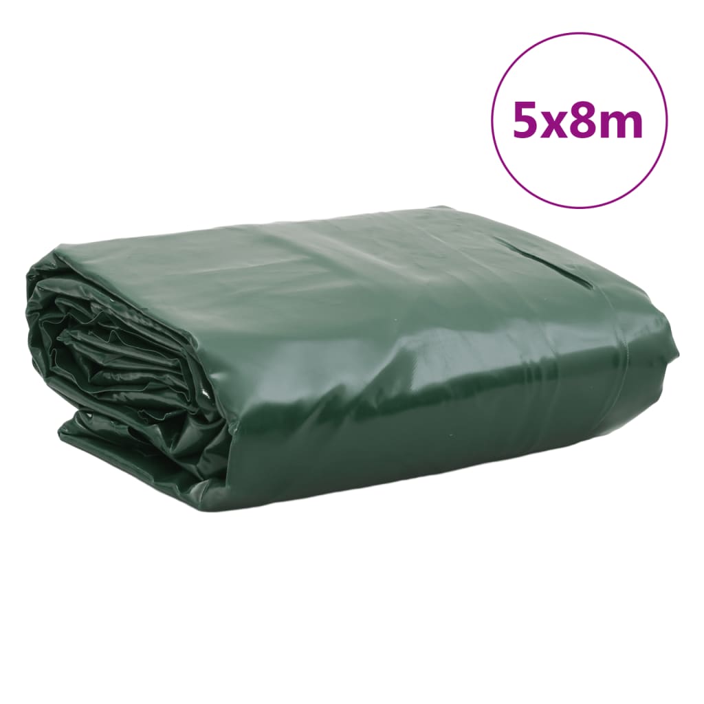 vidaXL Plachta zelená 5 x 8 m 650 g/m²