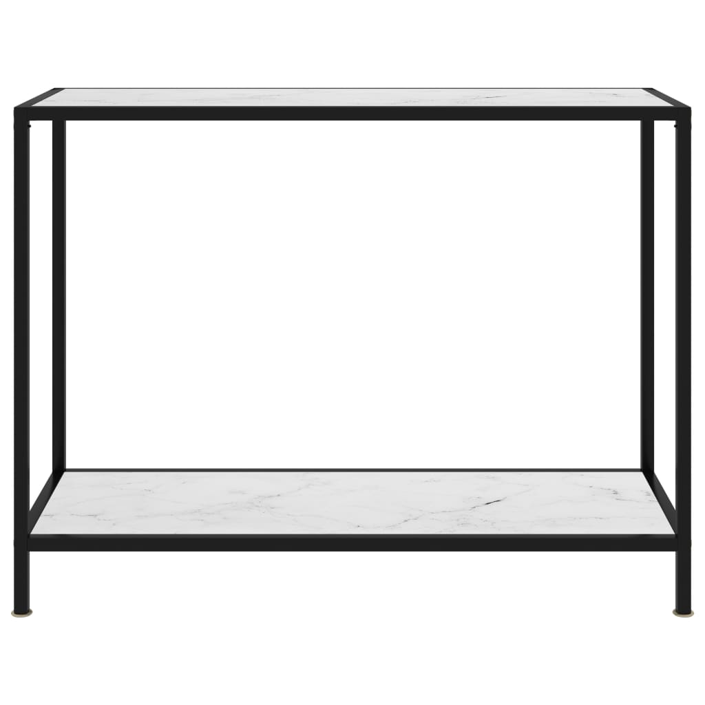 vidaXL Konzolový stolek bílý 100 x 35 x 75 cm tvrzené sklo