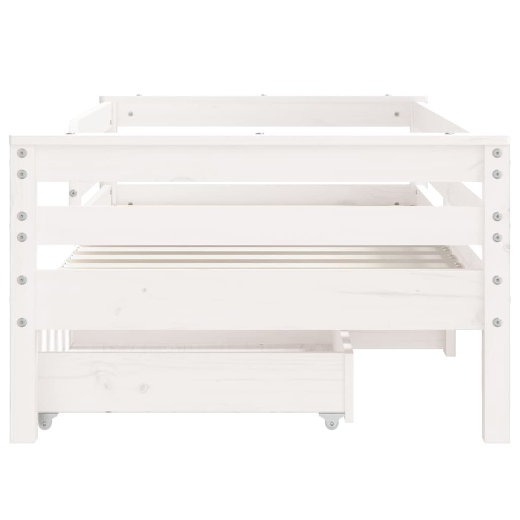 vidaXL Dětská postel se zásuvkami bílá 70x140 cm masivní borové dřevo