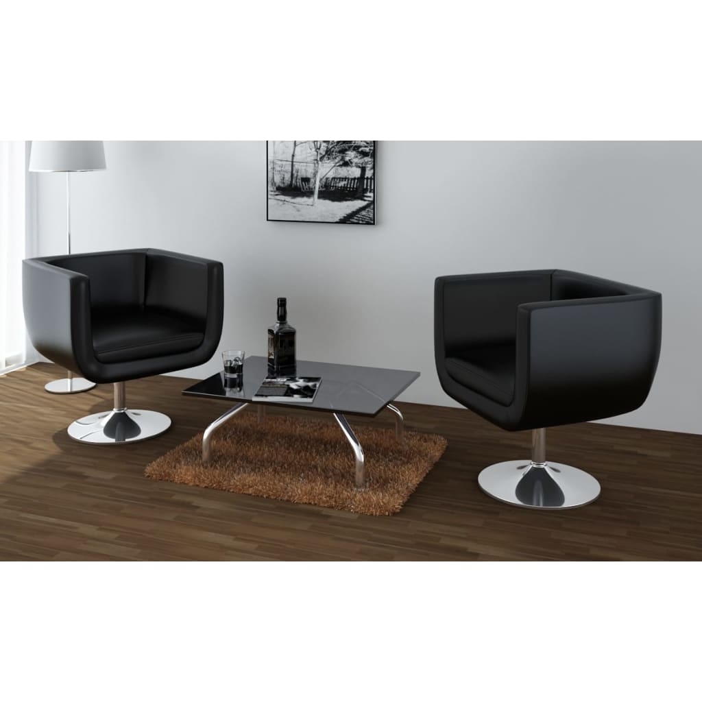 vidaXL Barové židle 2 ks, umělá kůže, černá