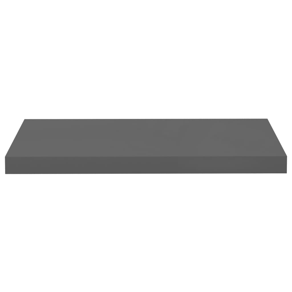 vidaXL Plovoucí nástěnné police 2 ks šedé vysoký lesk 60x23,5x3,8 cm