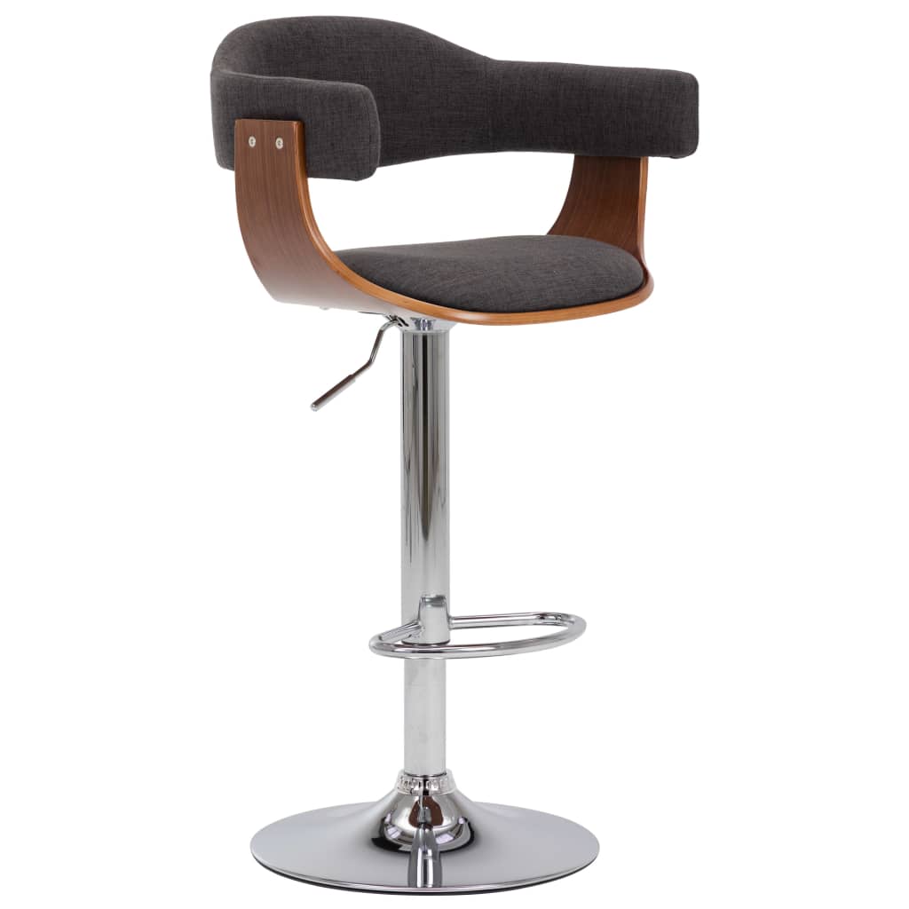 vidaXL Barové stoličky 2 ks šedé ohýbané dřevo a textil